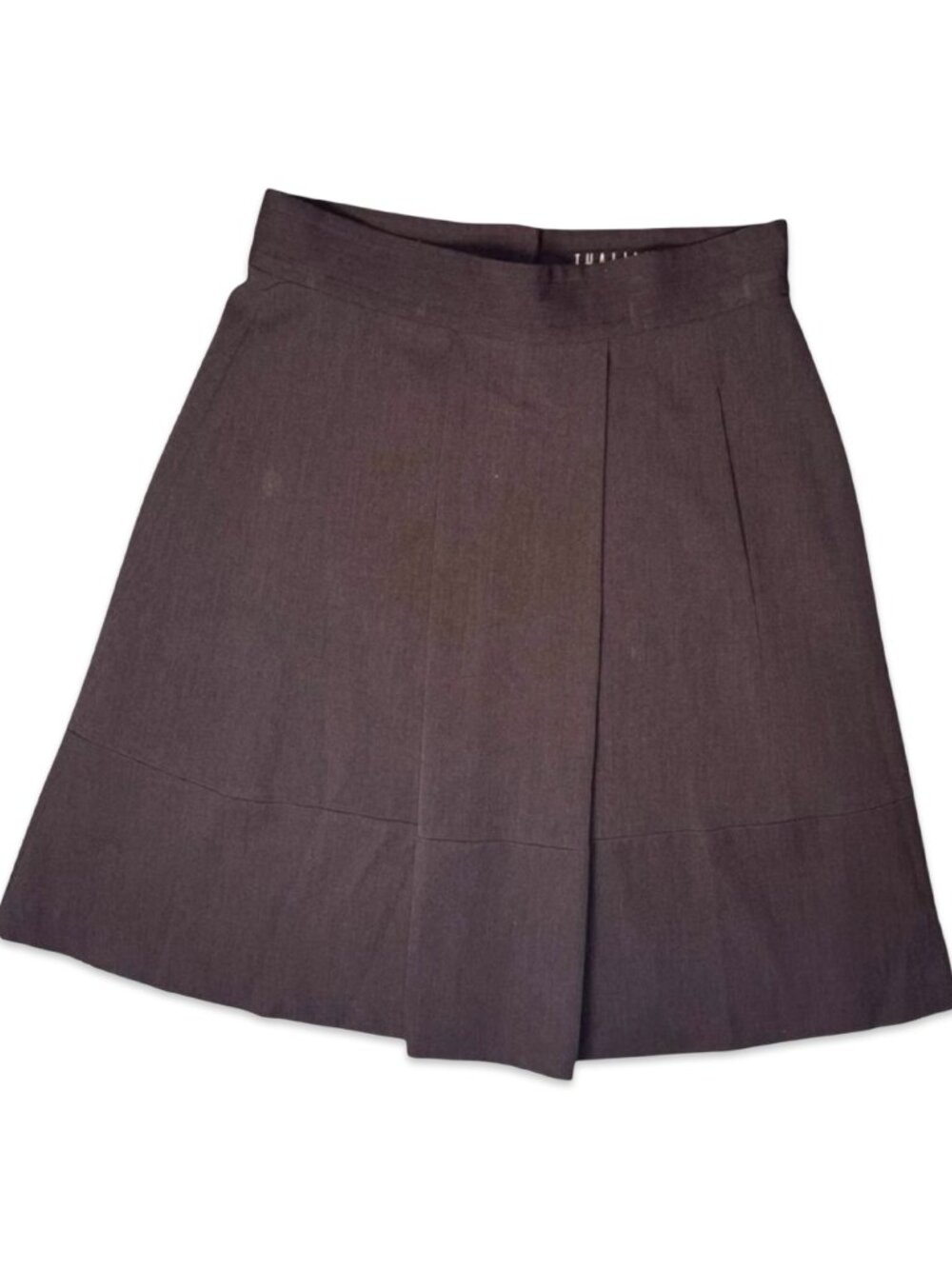 Dark Gray Knee Length Skirt Pleated Thalian Size 6